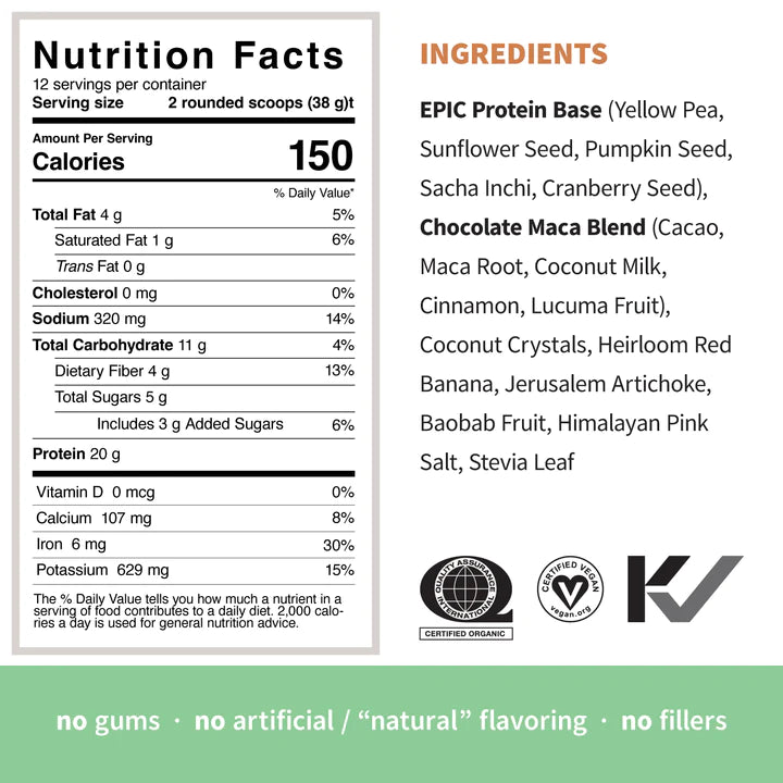 Chocolate Maca Protein Powder - Organic