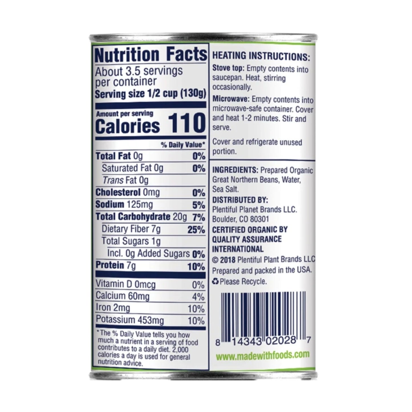 Canned Great Northern Beans - Organic