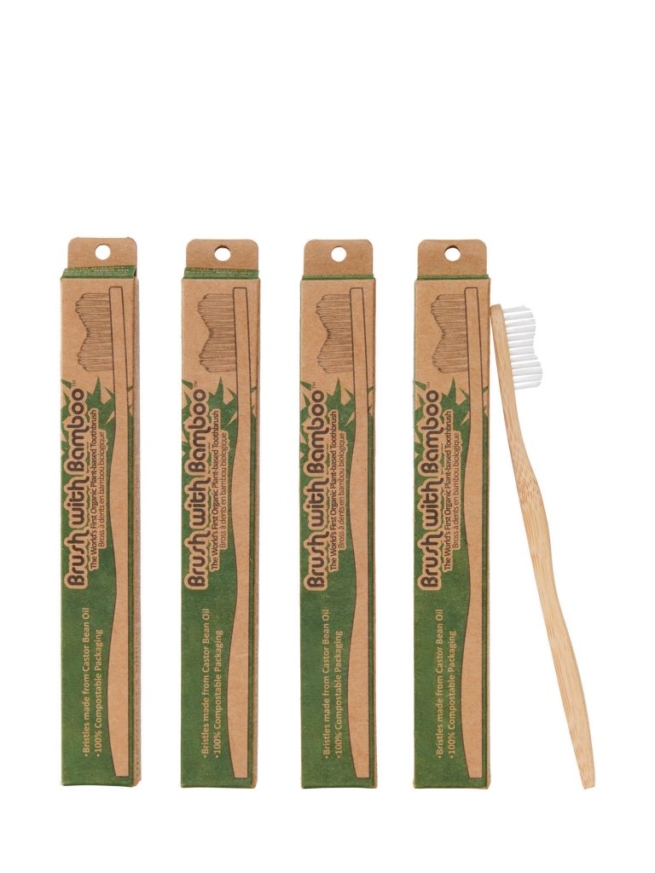 Nude Foods Market Zero Waste Brush with Bamboo Adult Toothbrush